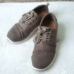 TOMS DEL REY Womens Brown Canvas Comfort Lace Up Sneaker